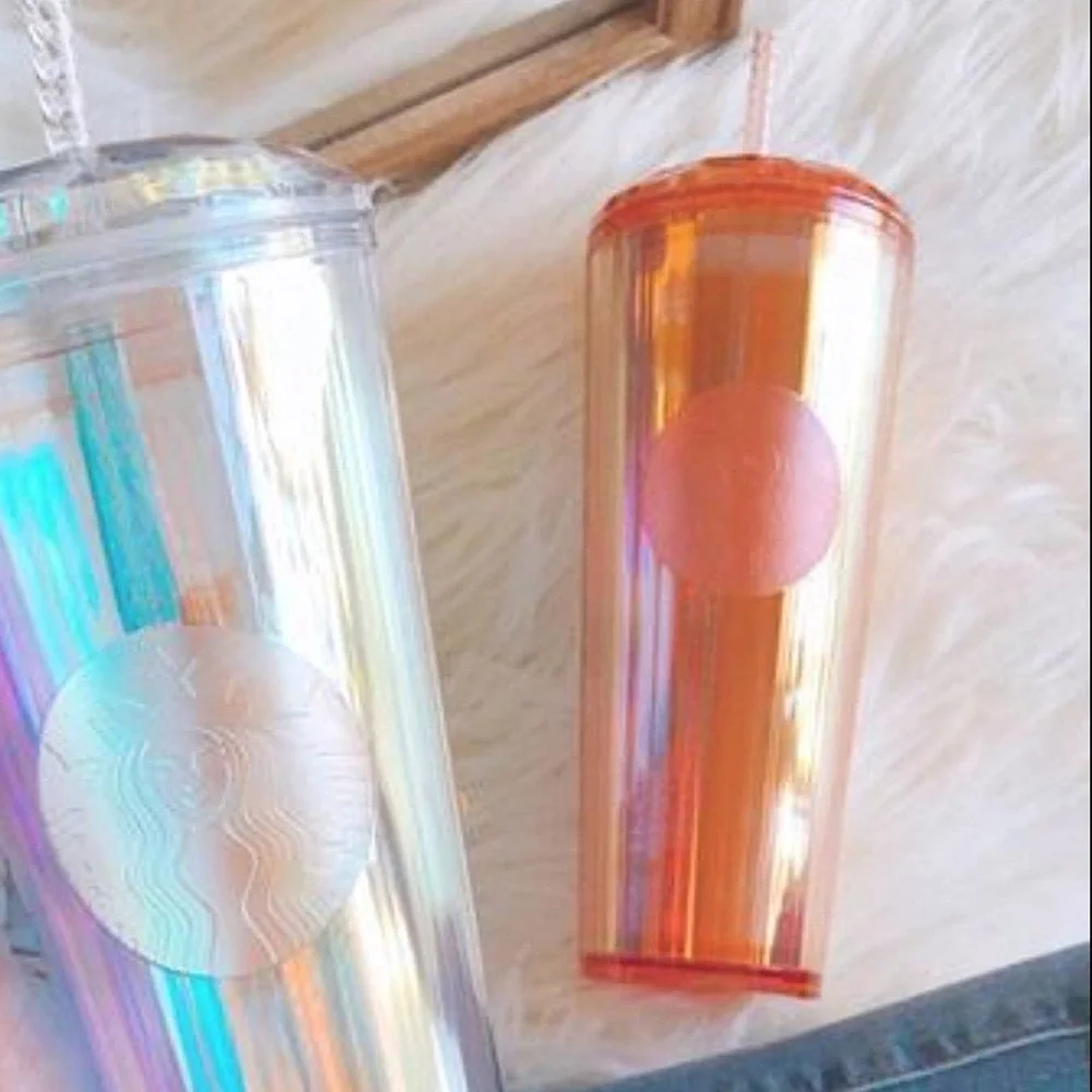 🆕 NWT Starbucks Collectable Iridescent Rose gold Pink Venti Iced Dome Tumbler
